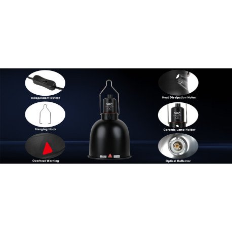 Cúpula Suporte de Luz para Répteis 14cm - LUCKY HERP