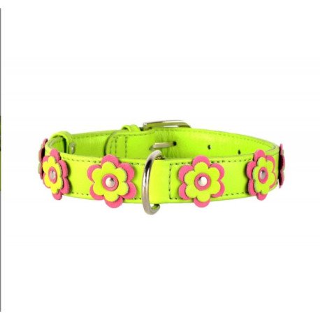 Collar Glamour Coleira De Couro c/ decor. Relevo L9mm C18-21cm