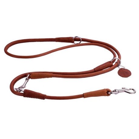 "CoLLaR SOFT" Trela-ramal de Couro redonda (largura 6mm, comprimento 122,142,183mm) castanho